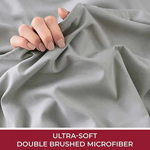 King Size Sheet Set - Luxury 1800 Bedding Sheets & Pillowcases - Extra Soft Cooling Bed Sheets - Deep Pocket up to 16 inch Mattress 4 Piece Light Gray