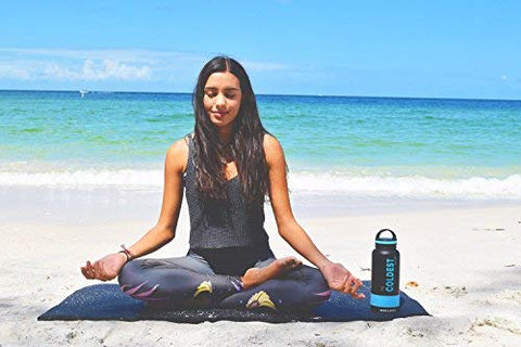 The Coldest Water Bottle 32 oz Wide Mouth Insulated Stainless Steel Hydro Thermos - Cold up to 36 Hrs/Hot 13 Hrs Double Walled Flask with Strong Cap