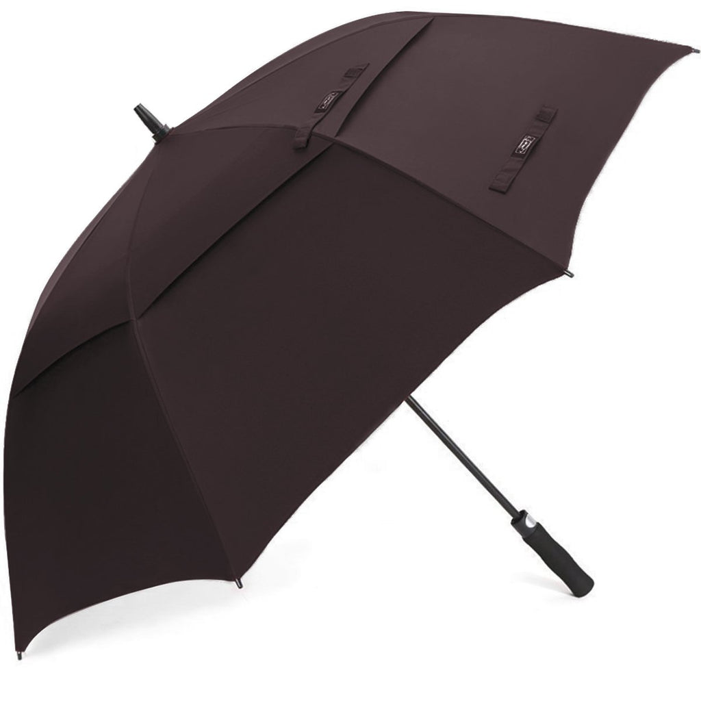 G4Free 68 Inch Automatic Open Golf Umbrella Double Canopy Extra Large Oversize Windproof Waterproof Stick Umbrellas(Coffee)