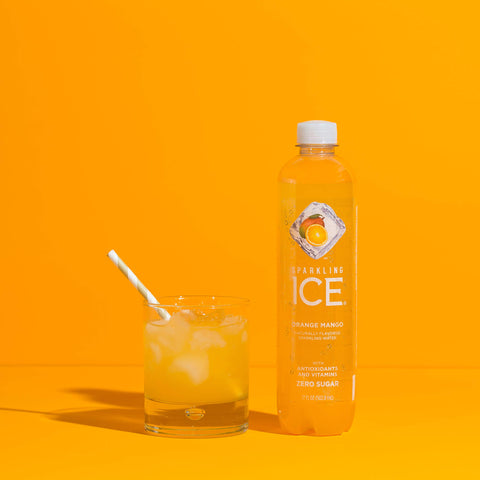 Sparkling Ice Orange Mango Sparkling Water, with Antioxidants and Vitamins, Zero Sugar, 17 Ounce Bottles (Pack of 12)