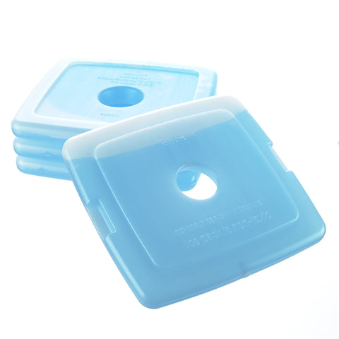 Fit & Fresh Cool Coolers Slim Ice Packs for Coolers/Lunch Bags/Lunch Boxes/Office/Jobsite/Camping/Beach/Picnics/Golfing, for All Ages, Set of 4, Blue