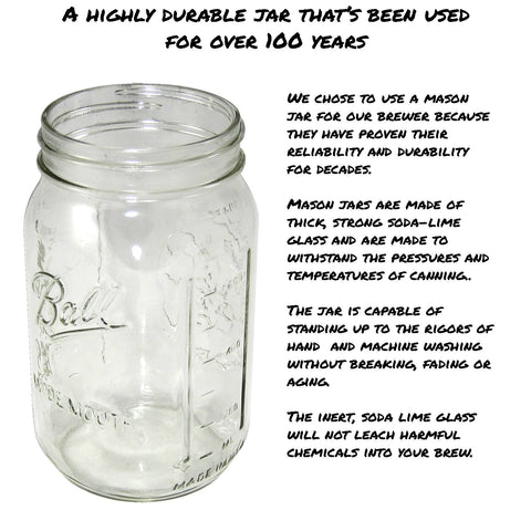 Cold Brew Coffee Maker with Flip Cap Lid - 2 Quart - Make Amazing Cold Brew Coffee and Tea with this Durable Mason Jar and Stainless Steel Filter