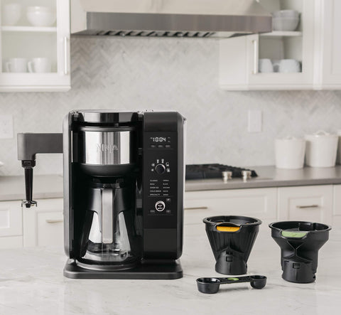 Ninja Hot and Cold Brewed System, Auto-iQ Tea and Coffee Maker with 6 Brew Sizes, 5 Brew Styles, Frother, Coffee & Tea Baskets with Glass Carafe