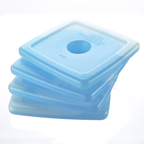 Fit & Fresh Cool Coolers Slim Ice Packs for Coolers/Lunch Bags/Lunch Boxes/Office/Jobsite/Camping/Beach/Picnics/Golfing, for All Ages, Set of 4, Blue