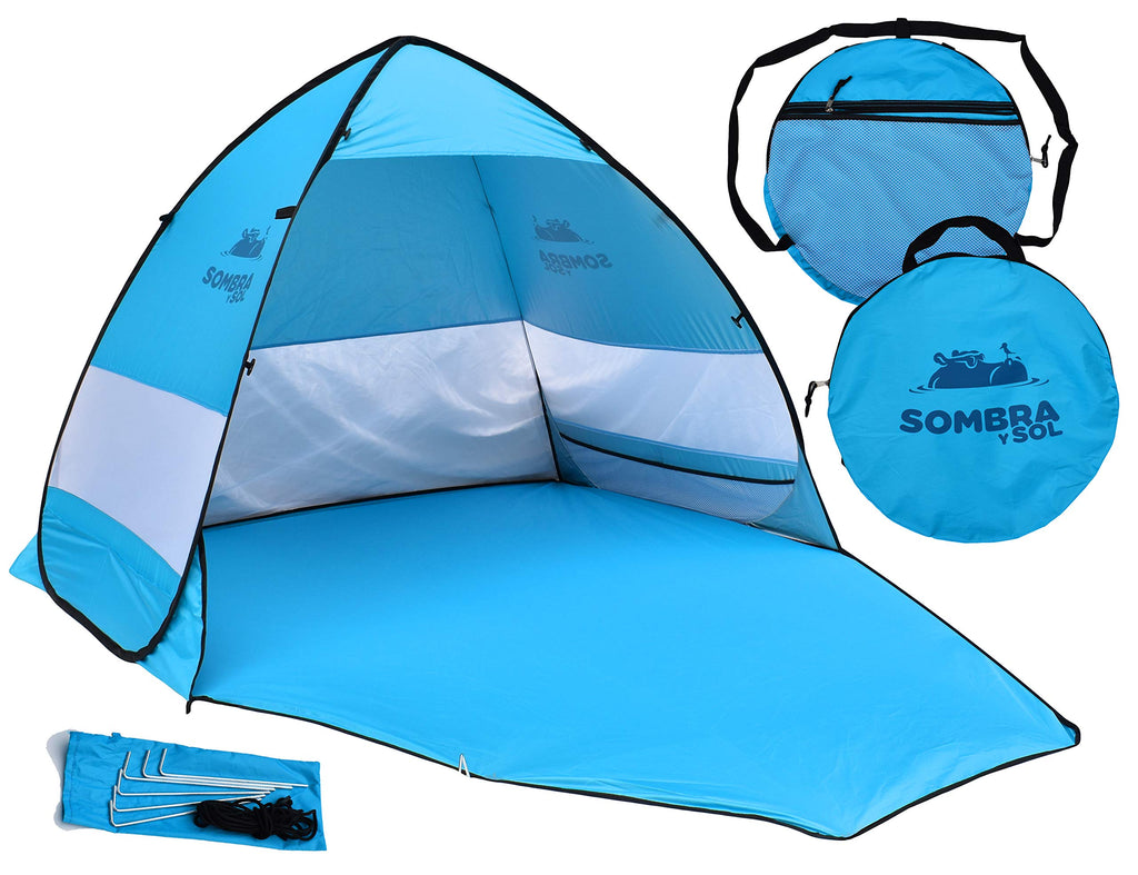 Sombra y Sol Pop Up Beach Tent UV Protection Sun Shade Canopy Instant Shelter Cabana