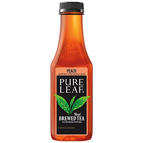 Pure Leaf Iced Tea, Peach, Sweetened, Real Brewed Black Black Tea, 18.5  Fl. Oz Bottles (Pack of 12)
