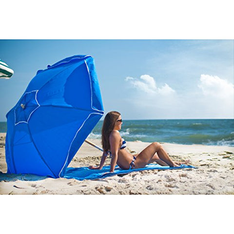 7.5 ft. Heavy Duty Shade Star Steel Frankford Beach Umbrella with Ash Wood Pole, Olefin Fabric, Carry Bag