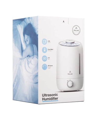5L Cool Mist Ultrasonic Humidifier for Bedroom, Baby, Home, Vaporizer for Large Room with Adjustable Mist Knob 360 Rotatable Mist Outlet
