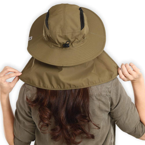 Outdoor Boonie Sun Hat for Men & Women - Wide Brim Summer Hat with Packable Neck Flap for Sunburn & UV Protection - Bucket Hat for Fishing & Hiking.