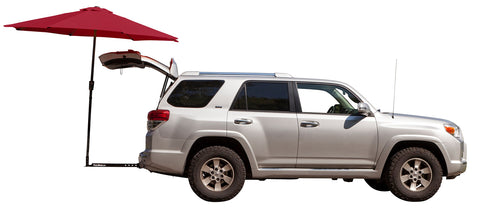 Tailbrella Crimson Tailgate Hitch Umbrella Canopy for Truck SUV. 9FT Large Water-Resistant Tailgating Tents for Outdoor Camping, Beach, Travel