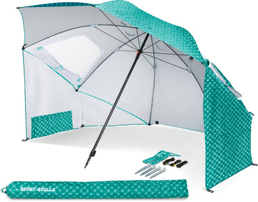 Sport-Brella Vented SPF 50+ Sun and Rain Canopy Umbrella for Beach and Sports Events (8-Foot, Turquoise)