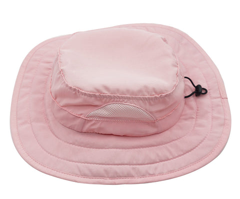 Connectyle Kids UPF 50+ Mesh Safari Sun Hat UV Sun Protection Hat Summer Daily Bucket Play Hat Pink