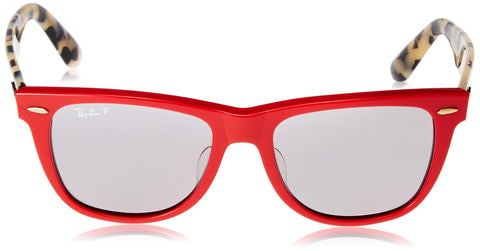Ray-Ban Men's Wayfarer Polarized Square Sunglasses, RED, 54 mm