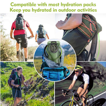 Hydration Bladder 2L Leak Proof Water Reservoir, Military Water Bag, BPA Free Hydration Pack Replacement, for Hiking Biking Climbing, Green