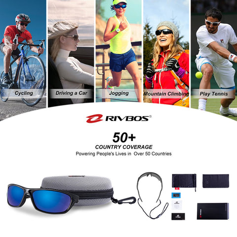 RIVBOS Polarized Sports Sunglasses Driving Glasses for Men Women Tr90 Unbreakable Frame for Cycling Baseball Running Rb831 (Black&Black Mirror Lens)