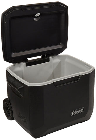 Coleman Wheeled Cooler Keeps Ice Up to 5 Days | Heavy-Duty 50-Quart Cooler with Wheels for Camping, BBQs, Tailgating & Outdoor Activities