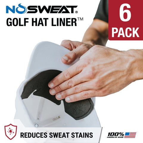 Golf Hat Liner & Cap Protection - Prevent Hat Stains Rings, Moisture Wicking, Headband, Sweatband, Hat Saver & Protection, Prevention (6-Pack)