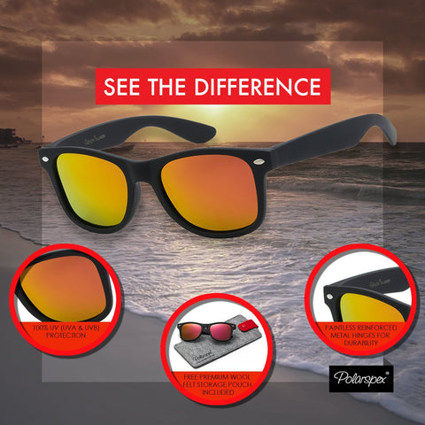 Polarspex Polarized 80's Retro Classic Trendy Stylish Sunglasses for Men Women