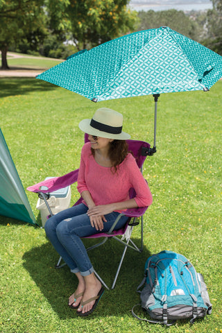 Sport-Brella Versa-Brella SPF 50+ Adjustable Umbrella with Universal Clamp, Regular, Turquoise
