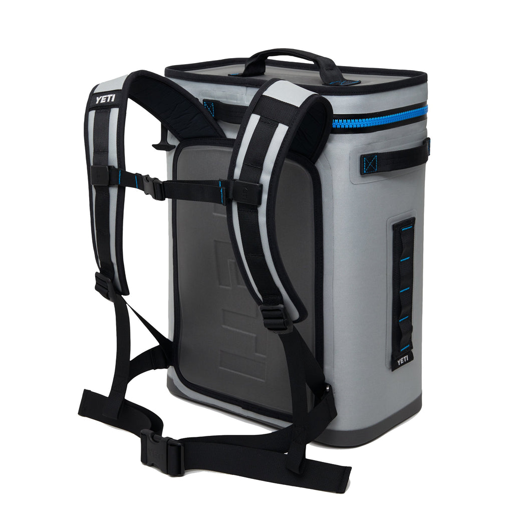 YETI Hopper Backflip 24 Soft Sided Cooler/Backpack, Fog Gray/Tahoe Blue